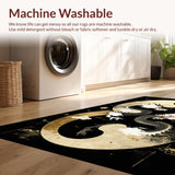 Ultra Soft Area Rug, Non Slip, Stain Resistant, Washable Area Rugs for Living Room, Bedroom, Vivid Contrast Floral Dragon Pattern(Gold)