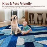 Ultra Soft Area Rug, Non Slip, Stain Resistant, Washable Area Rugs for Living Room, Bedroom, Space-Themed Round Kids Playroom Rug Washable(Blue)