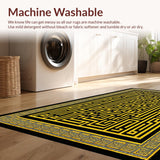 Ultra Soft Area Rug, Non Slip, Stain Resistant, Washable Area Rugs for Living Room, Bedroom, Greek Key Shower Curtain Modern Home Decor(Black)