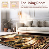 Ultra Soft Area Rug, Non Slip, Stain Resistant, Washable Area Rugs for Living Room, Bedroom, Rustic Western Cactus Tapestry(Brown)