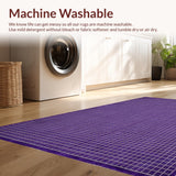 Ultra Soft Area Rug, Non Slip, Stain Resistant, Washable Area Rugs for Living Room, Bedroom, Chic Textured Purple Elegance(Purple)