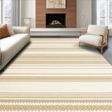 Ultra Soft Area Rug, Non Slip, Stain Resistant, Washable Area Rugs for Living Room, Bedroom, Rustic Natural Scalloped Elegance(Beige)