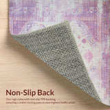 Ultra Soft Area Rug, Non Slip, Stain Resistant, Washable Area Rugs for Living Room, Bedroom, Vibrant Textured Ogee Pattern(Purple)