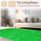 Ultra Soft Area Rug, Non Slip, Stain Resistant, Washable Area Rugs for Living Room, Bedroom, Eclectic Tropical Animal Pattern Mix(Green)