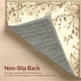 Ultra Soft Area Rug, Non Slip, Stain Resistant, Washable Area Rugs for Living Room, Bedroom, Beige Garden Charm Floor Anti Fatigue Decorative Kitchen Carpets(Beige)
