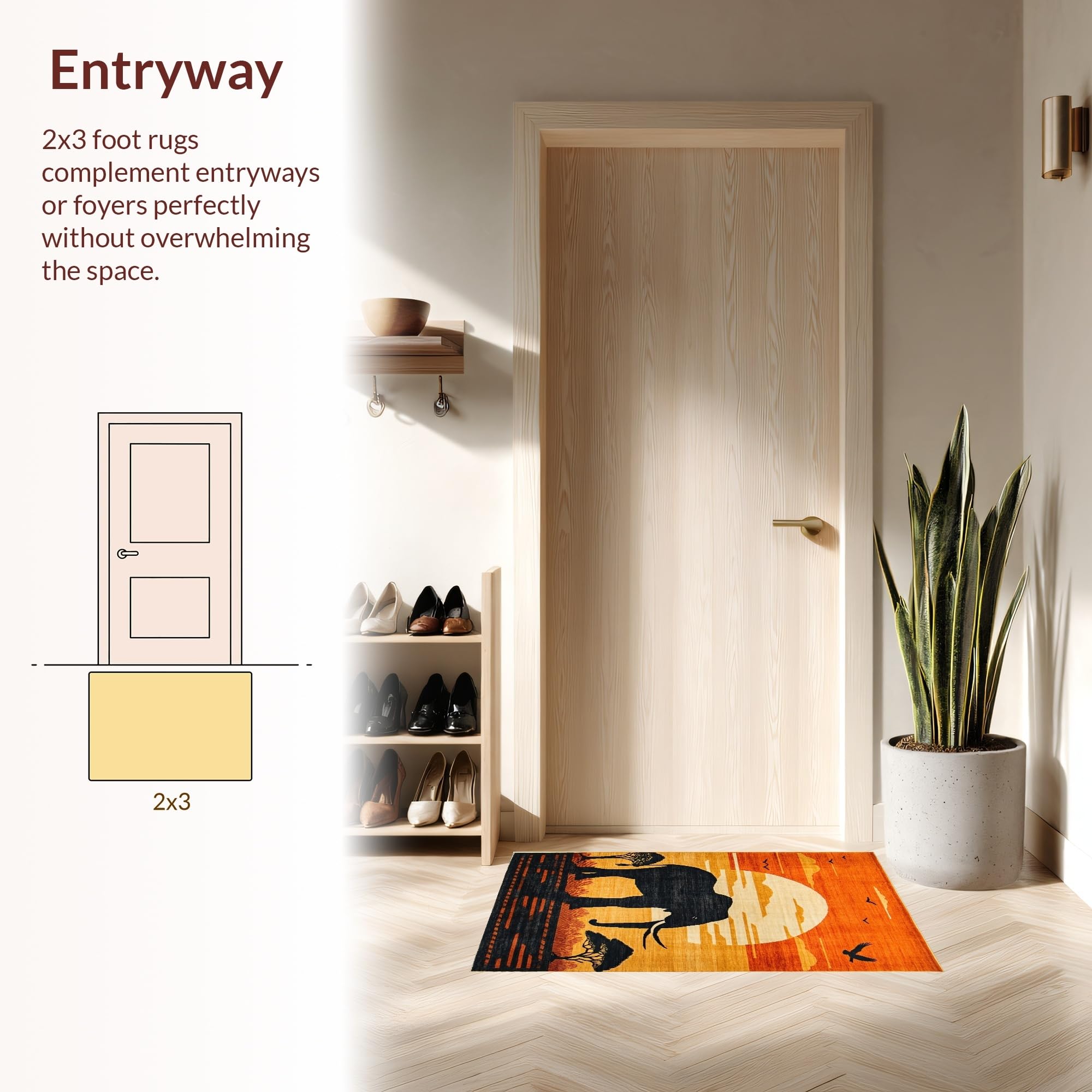 Abstract Earthy Sunset Imagery Rug – ODIKA
