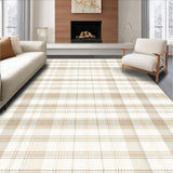 Contemporary Beige Plaid Area with Subtle Checkered Texture and Tones(Beige)