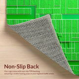 Ultra Soft Area Rug, Non Slip, Stain Resistant, Washable Area Rugs for Living Room, Bedroom, 3D Green City Life Playroom Activity Rug(Green)