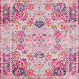 Ultra Soft Area Rug, Non Slip, Stain Resistant, Washable Area Rugs for Living Room, Bedroom, Rustic Multi-Colored Tiled Pattern(Pink)