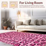 Ultra Soft Area Rug, Non Slip, Stain Resistant, Washable Area Rugs for Living Room, Bedroom, Cute Cozy Animalistic Flair(Pink)