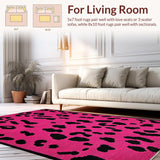 Ultra Soft Area Rug, Non Slip, Stain Resistant, Washable Area Rugs for Living Room, Bedroom, Chic Pink Animal Print Fusion(Pink)