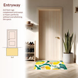 Ultra Soft Area Rug, Non Slip, Stain Resistant, Washable Area Rugs for Living Room, Bedroom, Tropical Surfboard, Artistic Palm and Wave Pattern(Yellow)