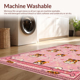 Ultra Soft Area Rug, Non Slip, Stain Resistant, Washable Area Rugs for Living Room, Bedroom, Whimsical Soft Pastel Decor(Pink)