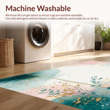 Ultra Soft Area Rug, Non Slip, Stain Resistant, Washable Area Rugs for Living Room, Bedroom, Abstract Watercolor Design(Beige)