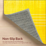 Ultra Soft Area Rug, Non Slip, Stain Resistant, Washable Area Rugs for Living Room, Bedroom, Luxurious Minimalist Geometric Motif(Yellow)