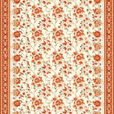 Ultra Soft Area Rug, Non Slip, Stain Resistant, Washable Area Rugs for Living Room, Bedroom, Terracotta Bloom Red Floral(Ivory)