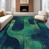 Ultra Soft Area Rug, Non Slip, Stain Resistant, Washable Area Rugs for Living Room, Bedroom, Aquatic Tentacle Masterpiece Rug With Artistic Whimsical Pattern(Blue)