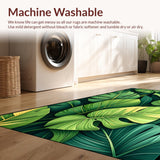 Ultra Soft Area Rug, Non Slip, Stain Resistant, Washable Area Rugs for Living Room, Bedroom, Rustic Tropical Plant Pattern(Green)