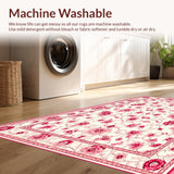 Ultra Soft Area Rug, Non Slip, Stain Resistant, Washable Area Rugs for Living Room, Bedroom, Vibrant Tropical Bloom Design(White)