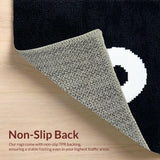 Ultra Soft Area Rug, Non Slip, Stain Resistant, Washable Area Rugs for Living Room, Bedroom, Philosophical Indoor Bath Rug for Zen Decor(Black)