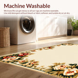 Ultra Soft Area Rug, Non Slip, Stain Resistant, Washable Area Rugs for Living Room, Bedroom, Stain Resistant Thin Dining Room Area Rug(Beige)