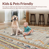 Ultra Soft Area Rug, Non Slip, Stain Resistant, Washable Area Rugs for Living Room, Bedroom, Chic Neutral Braided Visual Harmony(Gray)