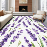 Ultra Soft Area Rug, Non Slip, Stain Resistant, Washable Area Rugs for Living Room, Bedroom, Chic Purple Garden Essence(Purple)