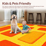 Ultra Soft Area Rug, Non Slip, Stain Resistant, Washable Area Rugs for Living Room, Bedroom, Unique Child-Friendly Decorative Element(Yellow)