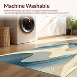 Ultra Soft Area Rug, Non Slip, Stain Resistant, Washable Area Rugs for Living Room, Bedroom, Elegant Abstract Area with Non Slip Backing for Modern Spaces(Blue)