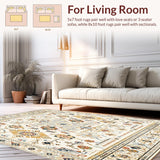 Ultra Soft Area Rug, Non Slip, Stain Resistant, Washable Area Rugs for Living Room, Bedroom, Elegant Beige Boho Rug for Living Room(Beige)