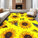 Ultra Soft Area Rug, Non Slip, Stain Resistant, Washable Area Rugs for Living Room, Bedroom, Sunny Rustic Whimsical Touch(Yellow)