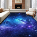 Ultra Soft Area Rug, Non Slip, Stain Resistant, Washable Area Rugs for Living Room, Bedroom, Galactic Whimsical Color Fusion(Blue)
