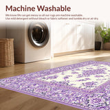 Ultra Soft Area Rug, Non Slip, Stain Resistant, Washable Area Rugs for Living Room, Bedroom, Tranquil Lilac Nature Inspired(Purple)