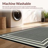 Ultra Soft Area Rug, Non Slip, Stain Resistant, Washable Area Rugs for Living Room, Bedroom, Contemporary Lattice Patterned Beauty(Black)