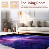 Ultra Soft Area Rug, Non Slip, Stain Resistant, Washable Area Rugs for Living Room, Bedroom, Cosmic Colorful Nebula Aesthetic(Purple)