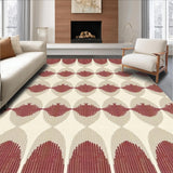 Ultra Soft Area Rug, Non Slip, Stain Resistant, Washable Area Rugs for Living Room, Bedroom, Desert Dusk Area Beige & Burgundy Echoing Arches(Beige)