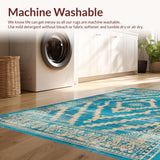 Ultra Soft Area Rug, Non Slip, Stain Resistant, Washable Area Rugs for Living Room, Bedroom, Boho Spice Dining Area Vintage Low Pile Carpet(Red)