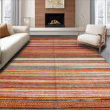 Ultra Soft Area Rug, Non Slip, Stain Resistant, Washable Area Rugs for Living Room, Bedroom, Chic Cozy Striped Canvas(Orange)