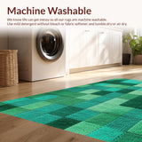 Ultra Soft Area Rug, Non Slip, Stain Resistant, Washable Area Rugs for Living Room, Bedroom, High Traffic Pet-Friendly Turquoise Carpet(Green)