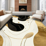 Elegant Softened Gold Linear Shapes(Black)
