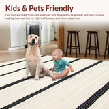 Ultra Soft Area Rug, Non Slip, Stain Resistant, Washable Area Rugs for Living Room, Bedroom, Sleek Transitional Striped Visual Appeal(Beige)