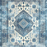 Ultra Soft Area Rug, Non Slip, Stain Resistant, Washable Area Rugs for Living Room, Bedroom, Serene Abstract Blue Pattern(Blue)