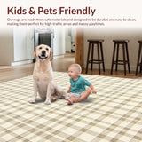 Ultra Soft Area Rug, Non Slip, Stain Resistant, Washable Area Rugs for Living Room, Bedroom, Luxurious Rustic Medallion Layout(Beige)