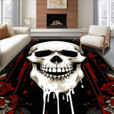 Ultra Soft Area Rug, Non Slip, Stain Resistant, Washable Area Rugs for Living Room, Bedroom, Eerie Smiling Ghost Graphic Design(White)