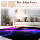 Ultra Soft Area Rug, Non Slip, Stain Resistant, Washable Area Rugs for Living Room, Bedroom, Modern Gradient Color Burst(Black)