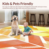 Ultra Soft Area Rug, Non Slip, Stain Resistant, Washable Area Rugs for Living Room, Bedroom, Stylish Soft Edge Design Concept(Orange)