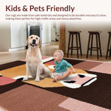 Ultra Soft Area Rug, Non Slip, Stain Resistant, Washable Area Rugs for Living Room, Bedroom, Charming Earthy Tones Animal Print(Brown)