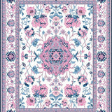 Ultra Soft Area Rug, Non Slip, Stain Resistant, Washable Area Rugs for Living Room, Bedroom, Delicate Blossom and Feather Theme(White)