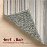 Ultra Soft Area Rug, Non Slip, Stain Resistant, Washable Area Rugs for Living Room, Bedroom, Sophisticated Subtle Striped Elegance(Gray)
