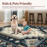 Ultra Soft Area Rug, Non Slip, Stain Resistant, Washable Area Rugs for Living Room, Bedroom, Whimsical Lunar Harmony Pattern(Beige)